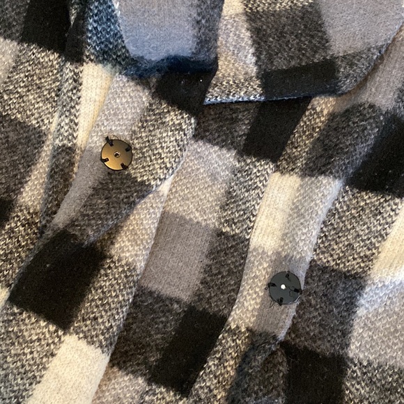 a.n.d eawy checkered coat black and white women fall size medium - Picture 4 of 5